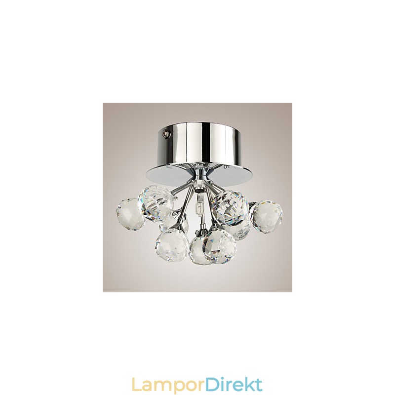 Modern Och Modern Kristall Mini Style Chrome Metal Flush Mount