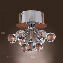 Modern Och Modern Kristall Mini Style Chrome Metal Flush Mount