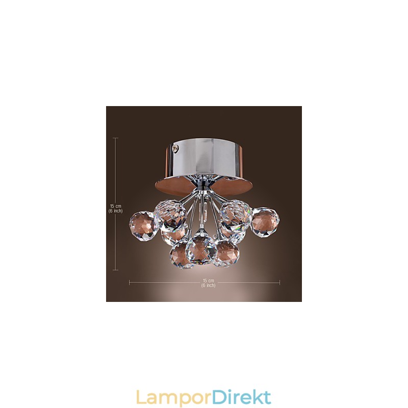 Modern Och Modern Kristall Mini Style Chrome Metal Flush Mount