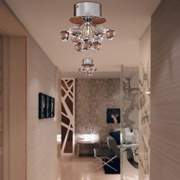 Modern Och Modern Kristall Mini Style Chrome Metal Flush Mount