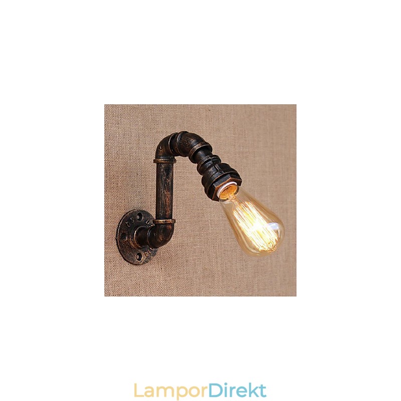 Nostalgi Enkel Vattenpipa Dekorativ Liten Vägglampa Vägglampa