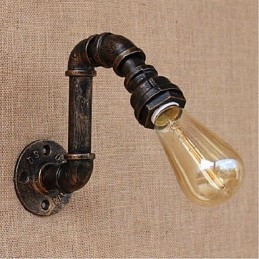 Nostalgi Enkel Vattenpipa Dekorativ Liten Vägglampa Vägglampa