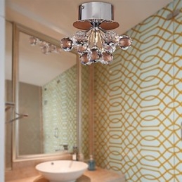 Modern Och Modern Kristall Mini Style Chrome Metal Flush Mount
