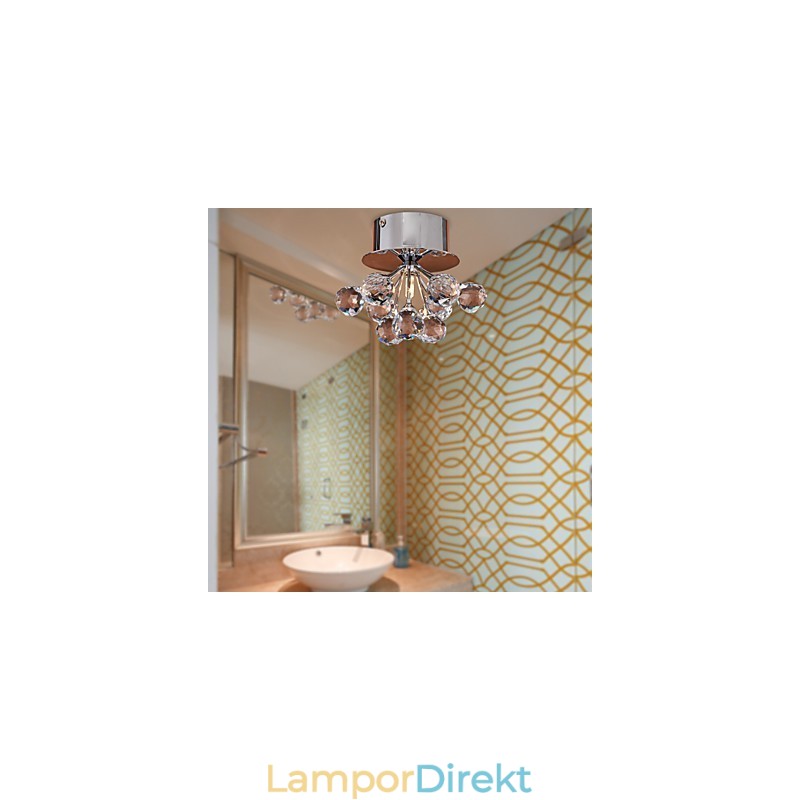 Modern Och Modern Kristall Mini Style Chrome Metal Flush Mount
