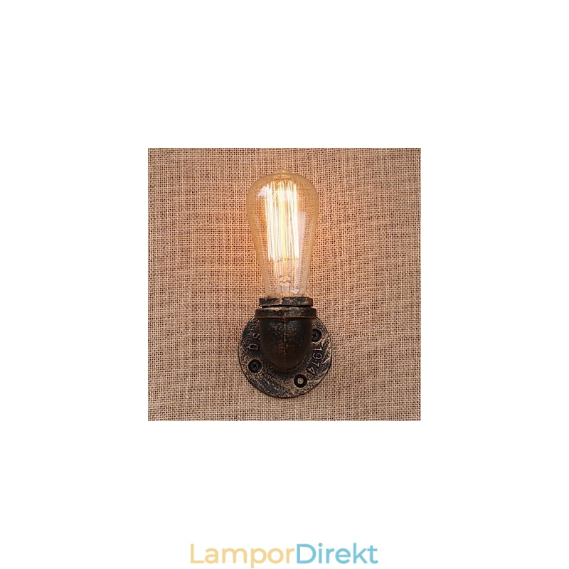 Nostalgi Enkel Vattenpipa Dekorativ Liten Vägglampa Vägglampa