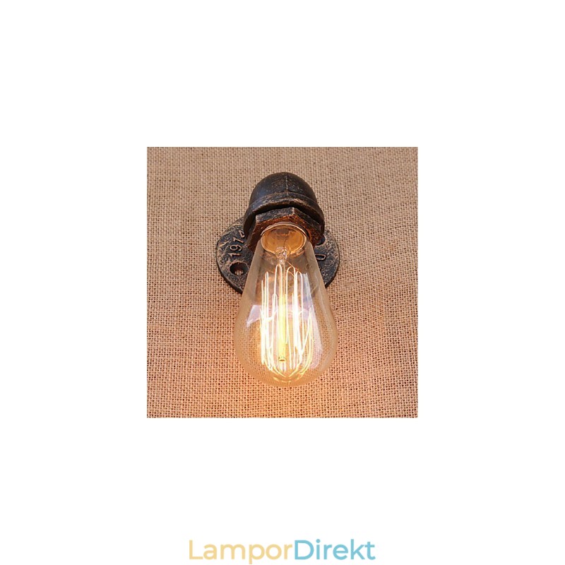 Nostalgi Enkel Vattenpipa Dekorativ Liten Vägglampa Vägglampa