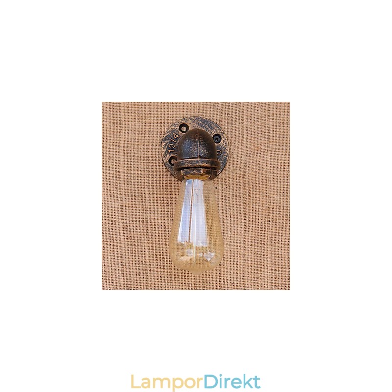Nostalgi Enkel Vattenpipa Dekorativ Liten Vägglampa Vägglampa