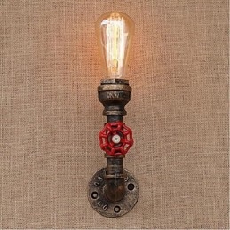 Nostalgi Enkel Vattenpipa Dekorativ Liten Vägglampa Vägglampa