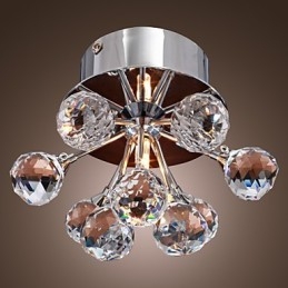 Modern Och Modern Kristall Mini Style Chrome Metal Flush Mount
