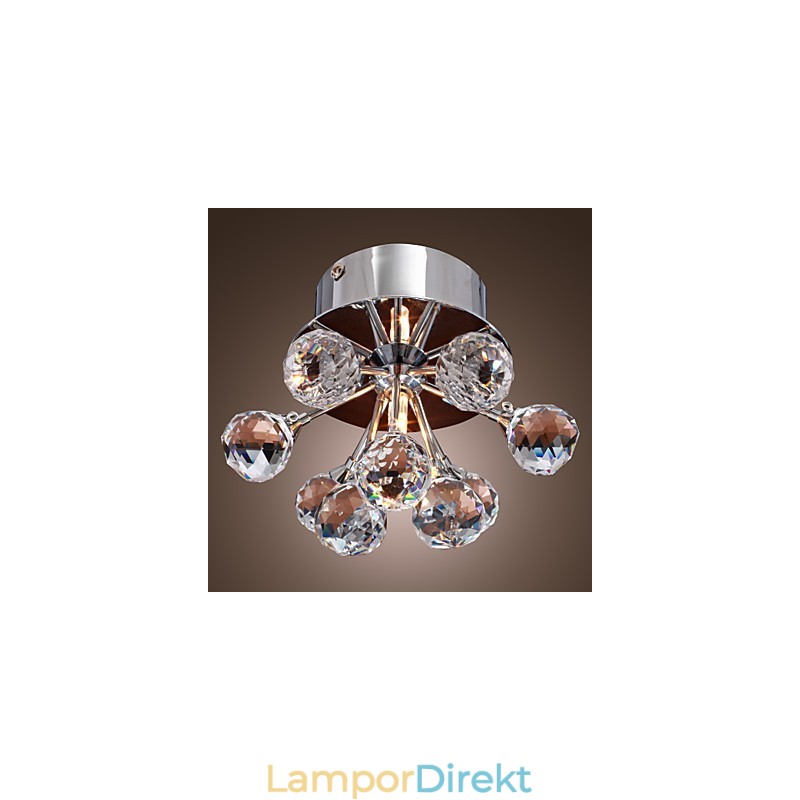 Modern Och Modern Kristall Mini Style Chrome Metal Flush Mount