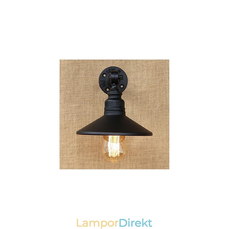 Industrial Style Nordic Water Pipe Vägglampa Vägglampa Svart