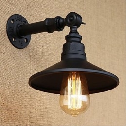 Industrial Style Nordic Water Pipe Vägglampa Vägglampa Svart