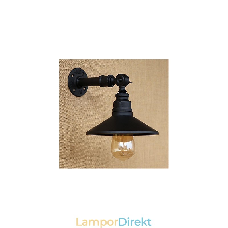 Industrial Style Nordic Water Pipe Vägglampa Vägglampa Svart