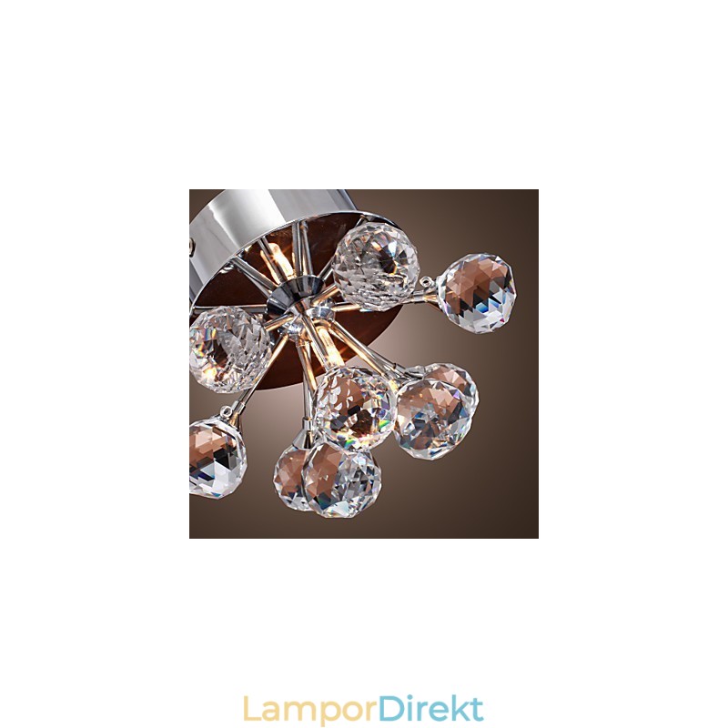 Modern Och Modern Kristall Mini Style Chrome Metal Flush Mount