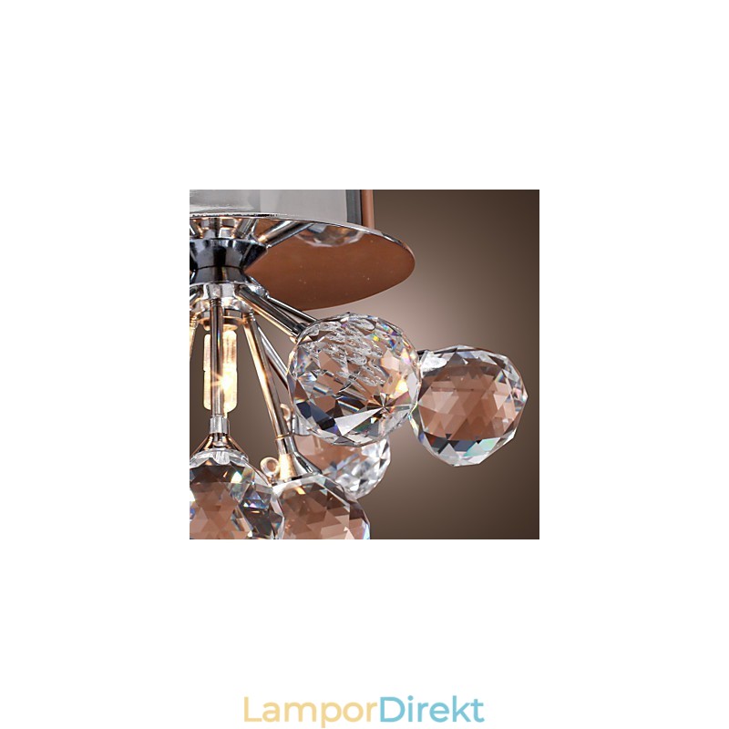 Modern Och Modern Kristall Mini Style Chrome Metal Flush Mount