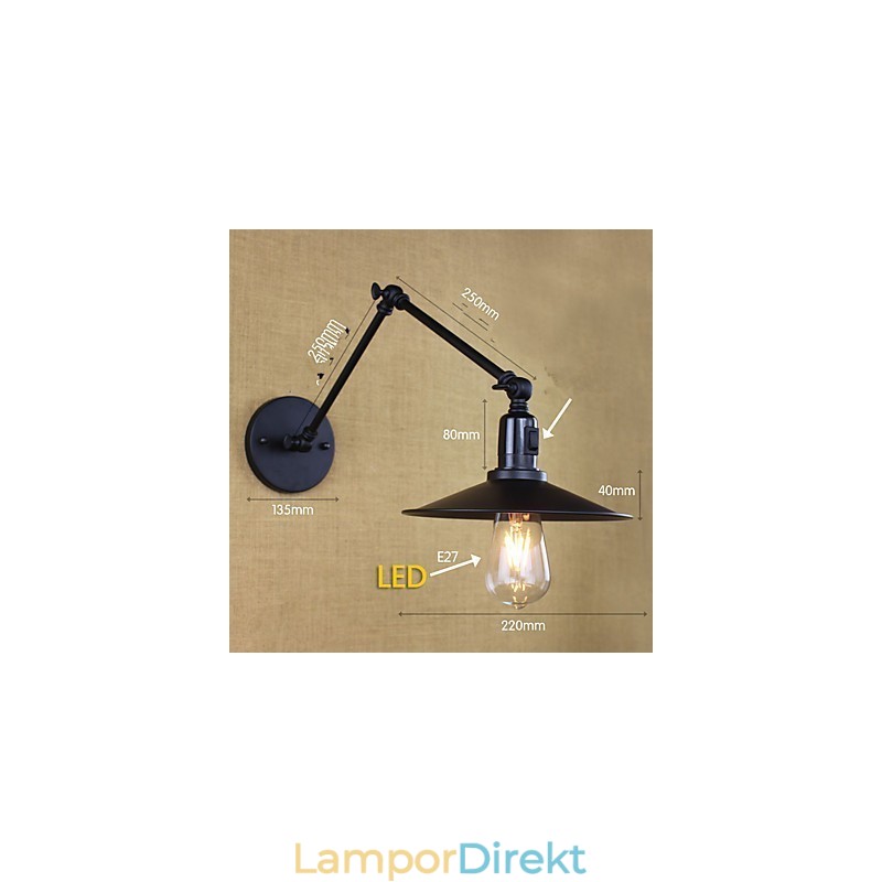 Rustik Lodge Målningsfunktion För Mini Style Swing Arm Downlight Wall Sconces