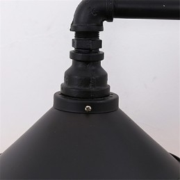 Vintage Industrial Pipe Vägglampor Black Metal Shade Restaurang Cafe Bar Dekorationsbelysning Med 2 Ljus Målad Finish