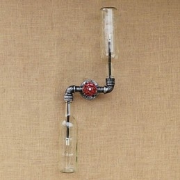 Smidesjärn Loft The Bottle Pipe Flaska Vägglampa Hylla