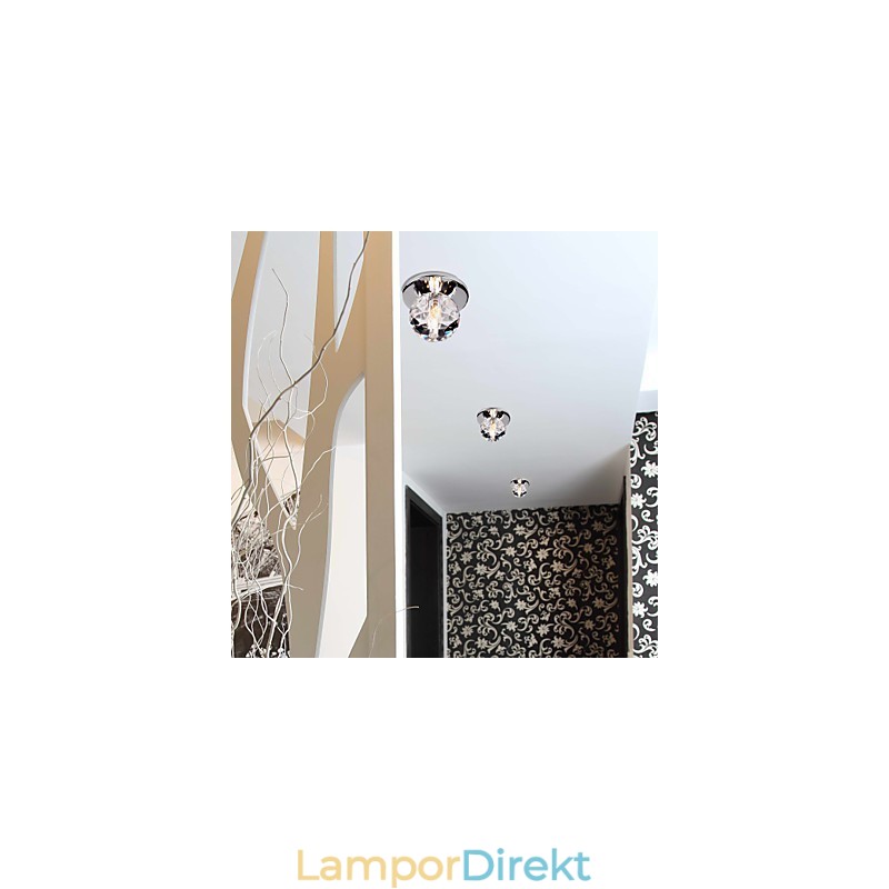 Modern Och Modern Kristall Mini Style Chrome Metal Flush Mount