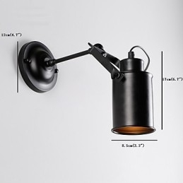 Vintage Black Metal Loft Vägglampa Vardagsrum Matsal Hall Cafe Barer Bar Vägglampa