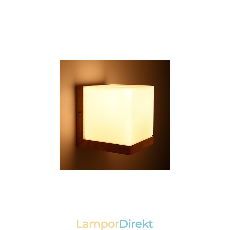 Trä Vägglampetter Glas Skärm 110V Eller 220V Landsnyhet