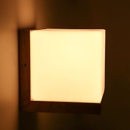 Trä Vägglampetter Glas Skärm 110V Eller 220V Landsnyhet