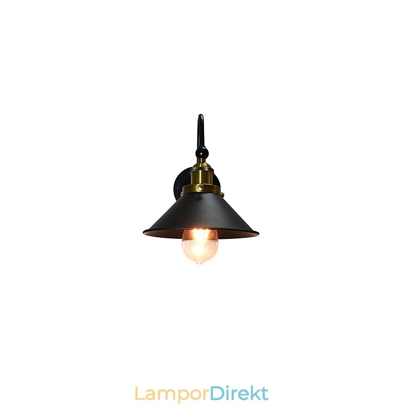 Vägglampa Vägglampor Väggjärn Vägglampa Stum Svart Ljussabel Lampa På Vägg