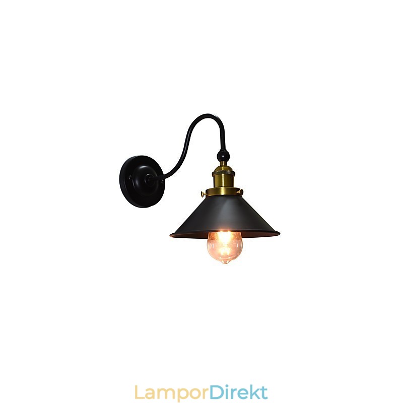 Vägglampa Vägglampor Väggjärn Vägglampa Stum Svart Ljussabel Lampa På Vägg