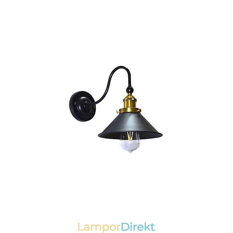 Vägglampa Vägglampor Väggjärn Vägglampa Stum Svart Ljussabel Lampa På Vägg