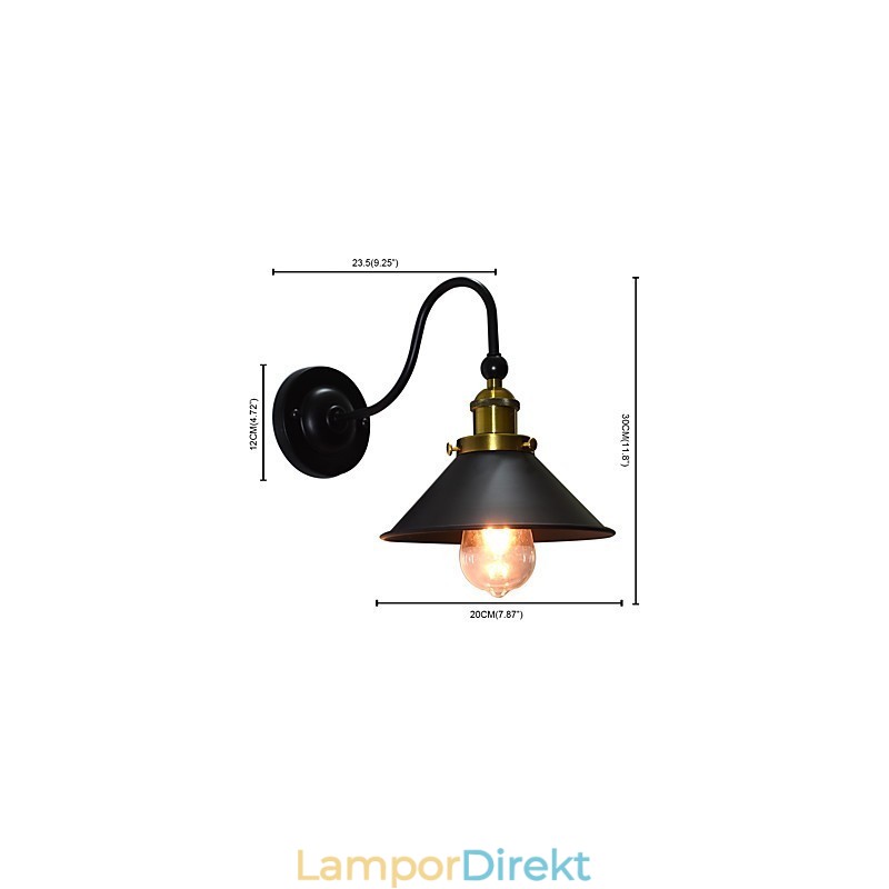 Vägglampa Vägglampor Väggjärn Vägglampa Stum Svart Ljussabel Lampa På Vägg