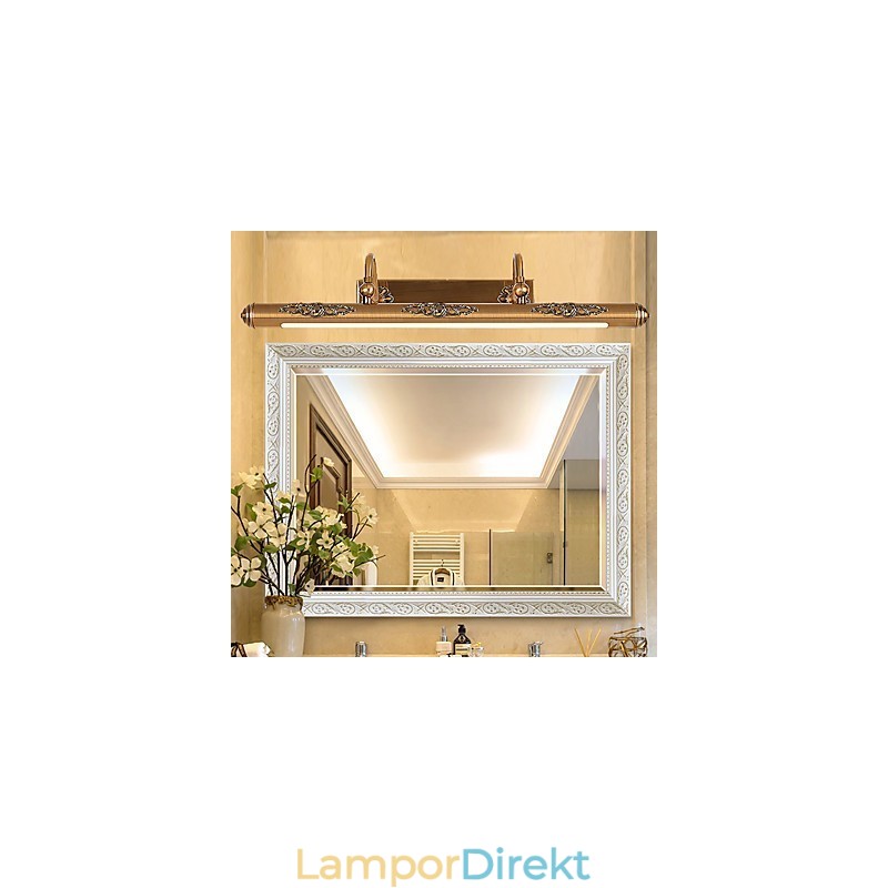 Spegellampa 80Cm 1Traditionell Vintage Antik Mässing Funktion För