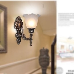 Europeisk Stil Retro Vägglampa Hotell Korridor Lampa Korridor Ljus Spegel Front Lampa Single Head Sänglampa