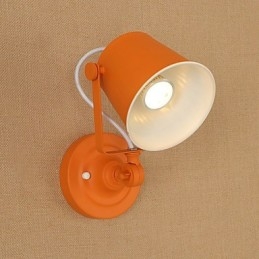 Målat Stål Vägglampa Stum Svart Amerikansk Kaffe Dekoration Retro Väggljus Ljussabel Lampa På Vägg