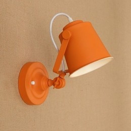 Målat Stål Vägglampa Stum Svart Amerikansk Kaffe Dekoration Retro Väggljus Ljussabel Lampa På Vägg