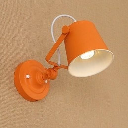 Målat Stål Vägglampa Stum Svart Amerikansk Kaffe Dekoration Retro Väggljus Ljussabel Lampa På Vägg