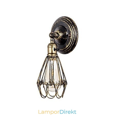 Vägglampor Vintage Inomhusvinkel Justerbar Metallvägglampa Retro Wire Cage Vägglampa Vägglampor Vintage Inomhusvinkel Justerbar Metallvägglampa Retro Wire Cage Vägglampa