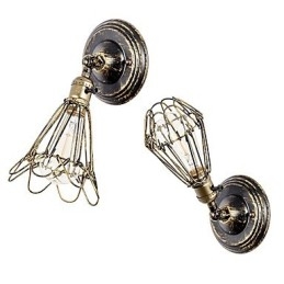 Vägglampor Vintage Inomhusvinkel Justerbar Metallvägglampa Retro Wire Cage Vägglampa