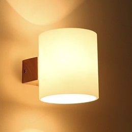 Nyhet Country Feature För Mini Style Ögonskydd Downlight Vägglampor Vägglampa Log Trä Sovrum Sänglampa
