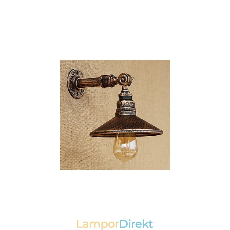 Industrial Style Nordic Water Pipe Vägglampa Vägg Ljusbrun Ancient