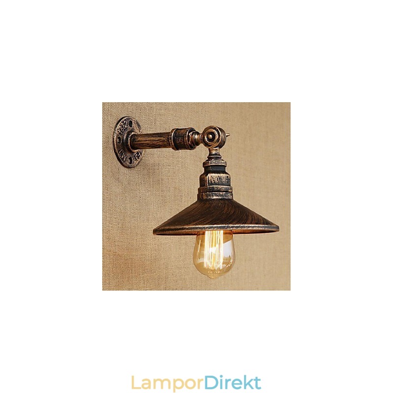 Industrial Style Nordic Water Pipe Vägglampa Vägg Ljusbrun Ancient