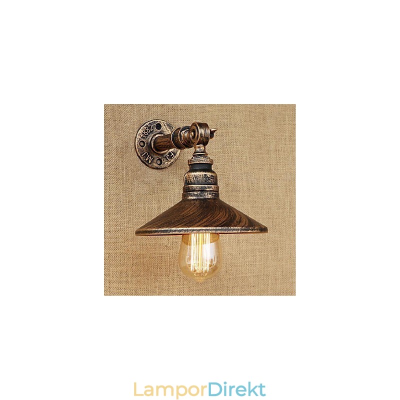 Industrial Style Nordic Water Pipe Vägglampa Vägg Ljusbrun Ancient