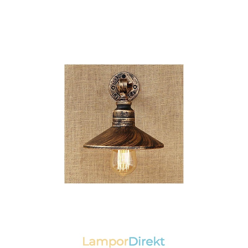 Industrial Style Nordic Water Pipe Vägglampa Vägg Ljusbrun Ancient