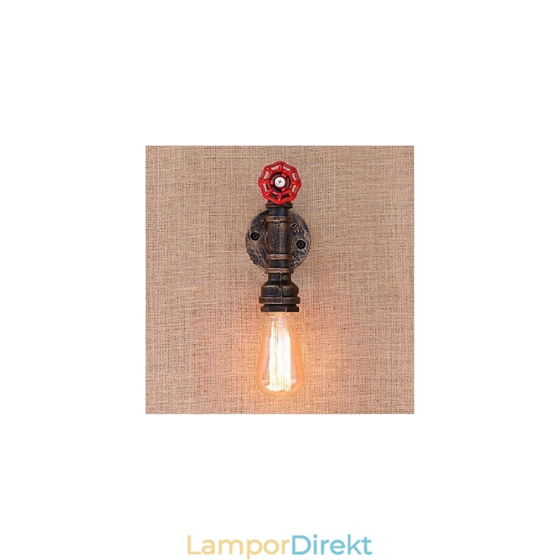 Nostalgi Enkel Vattenpipa Dekorativ Liten Vägglampa Vägglampa