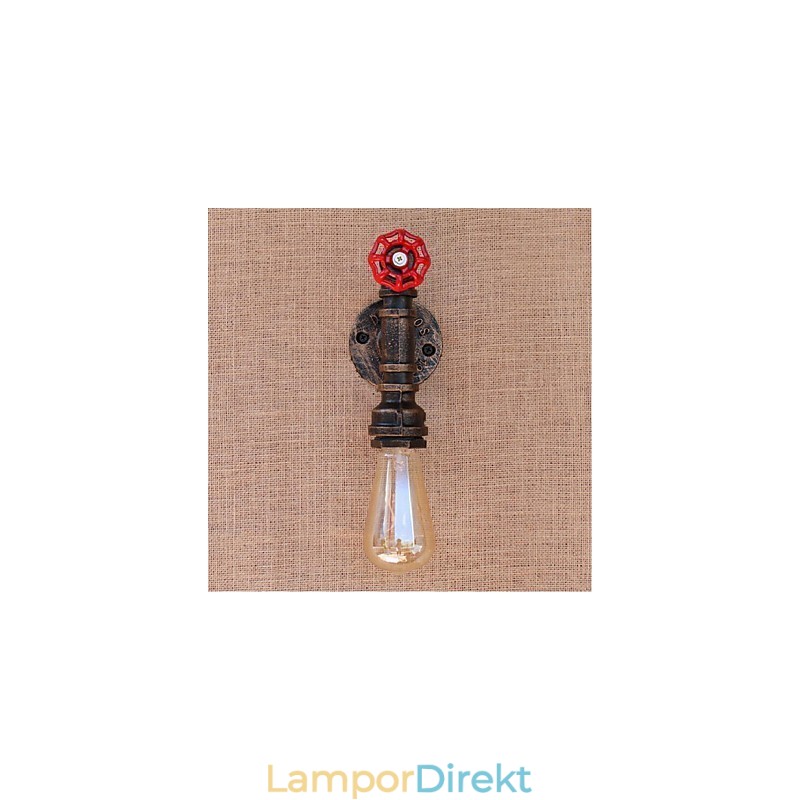 Nostalgi Enkel Vattenpipa Dekorativ Liten Vägglampa Vägglampa
