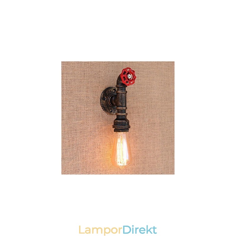 Nostalgi Enkel Vattenpipa Dekorativ Liten Vägglampa Vägglampa