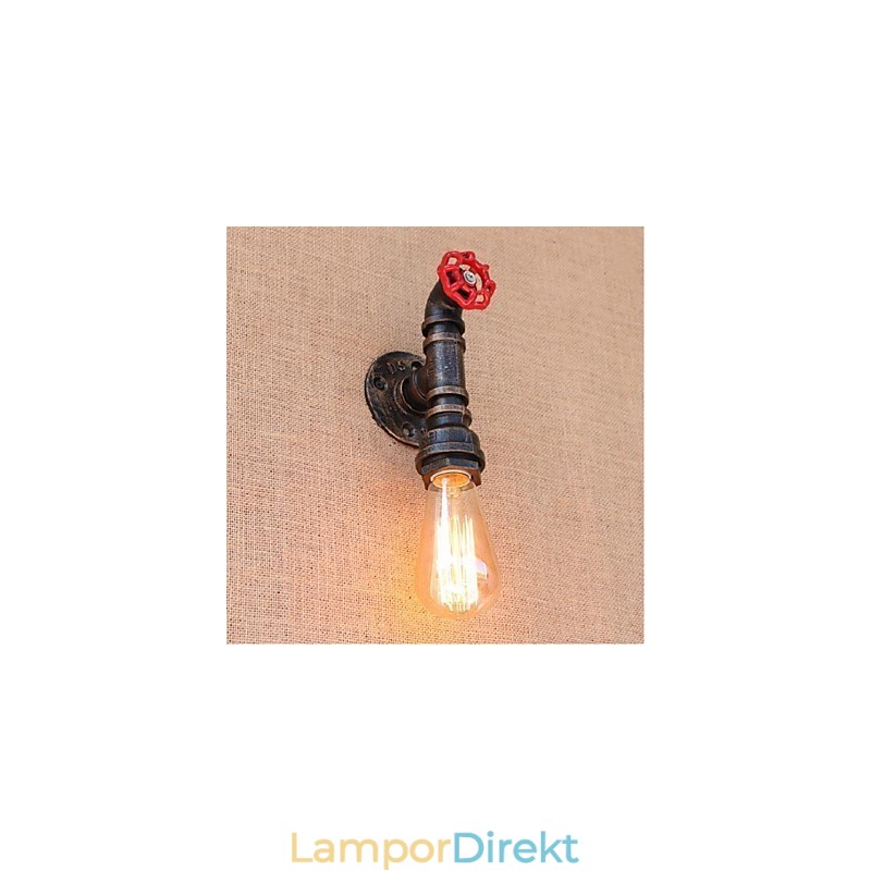 Nostalgi Enkel Vattenpipa Dekorativ Liten Vägglampa Vägglampa