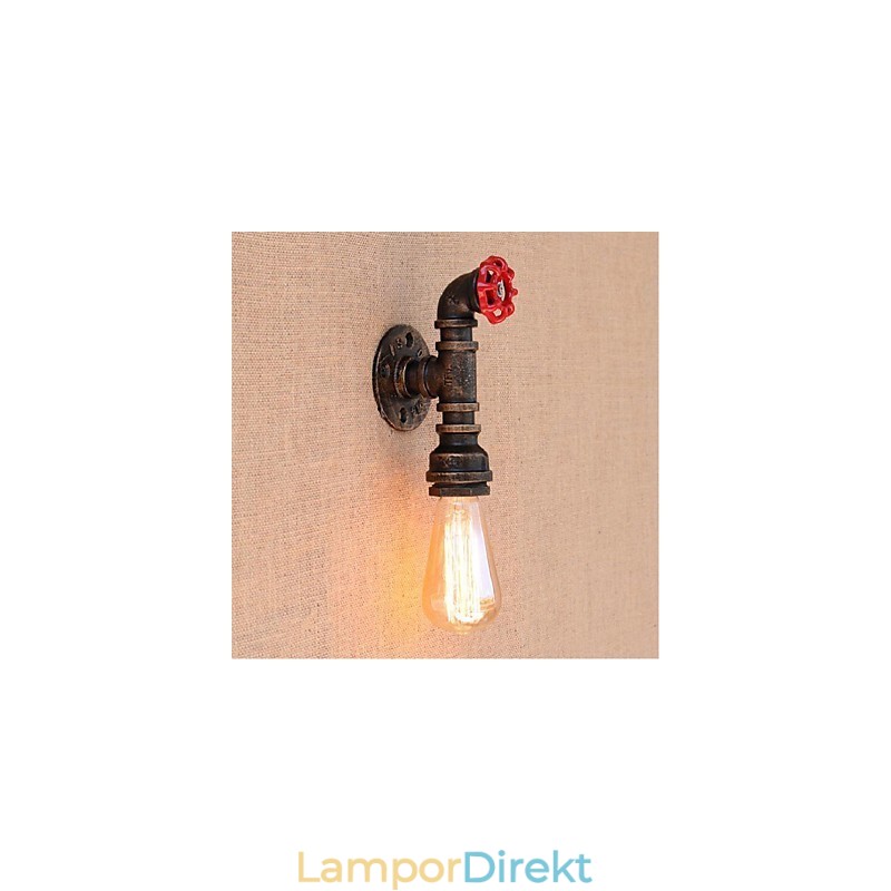 Nostalgi Enkel Vattenpipa Dekorativ Liten Vägglampa Vägglampa