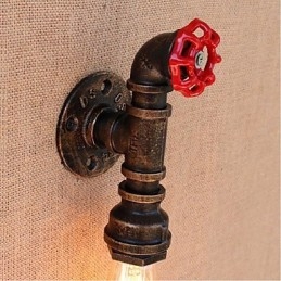 Nostalgi Enkel Vattenpipa Dekorativ Liten Vägglampa Vägglampa