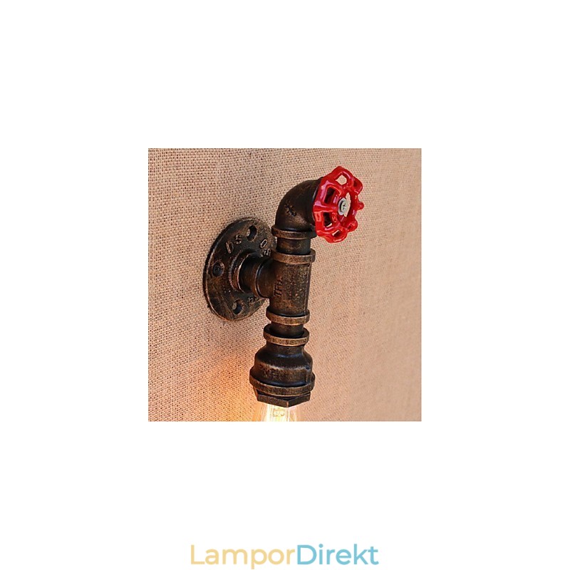Nostalgi Enkel Vattenpipa Dekorativ Liten Vägglampa Vägglampa