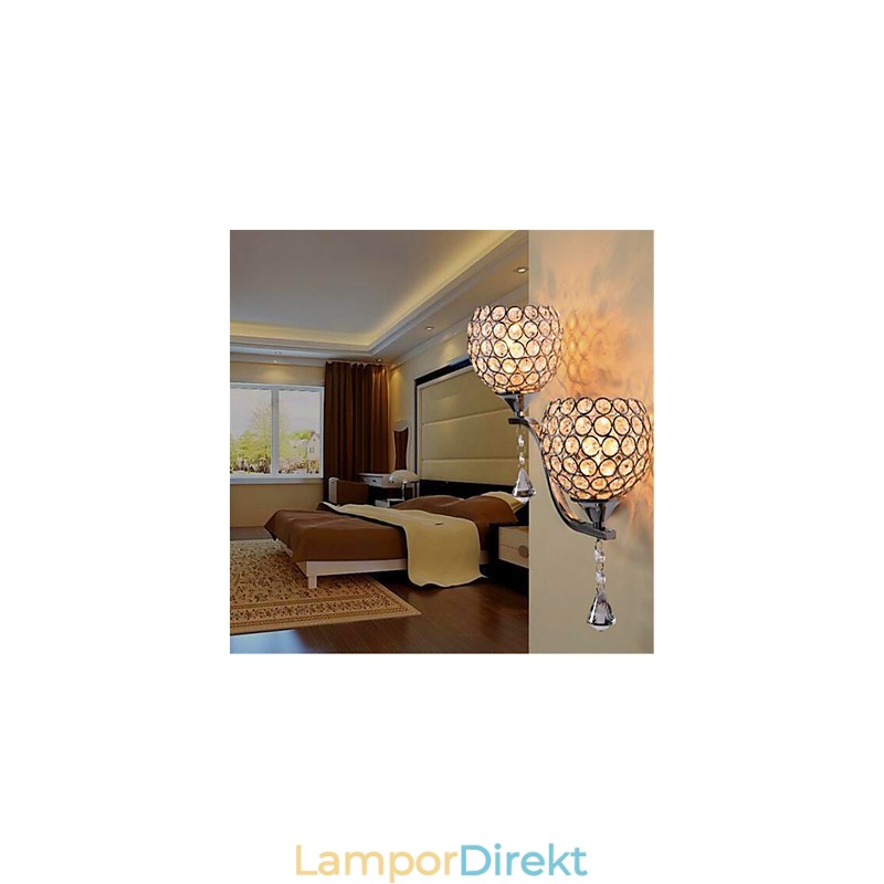 Modern Minimalistisk Vardagsrum Korridor Korridor Kristall Vägglampa